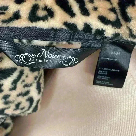 Noire Jasmine Rose Plush Leopard Dressing Gown Robe Size Medium - Picture 6 of 7